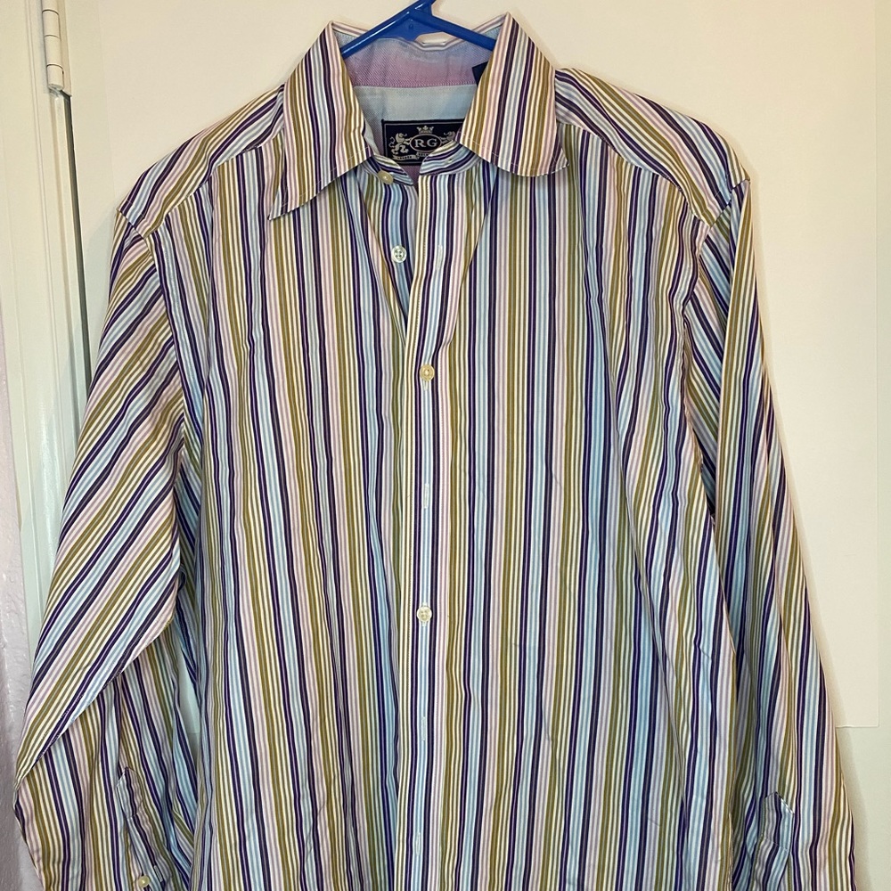 Robert Graham multi colored striped shirt. Medium